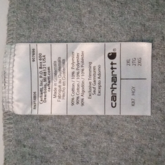 Carhartt Men's TShirt XL Grey Pre-owned - Picture 7 of 7
